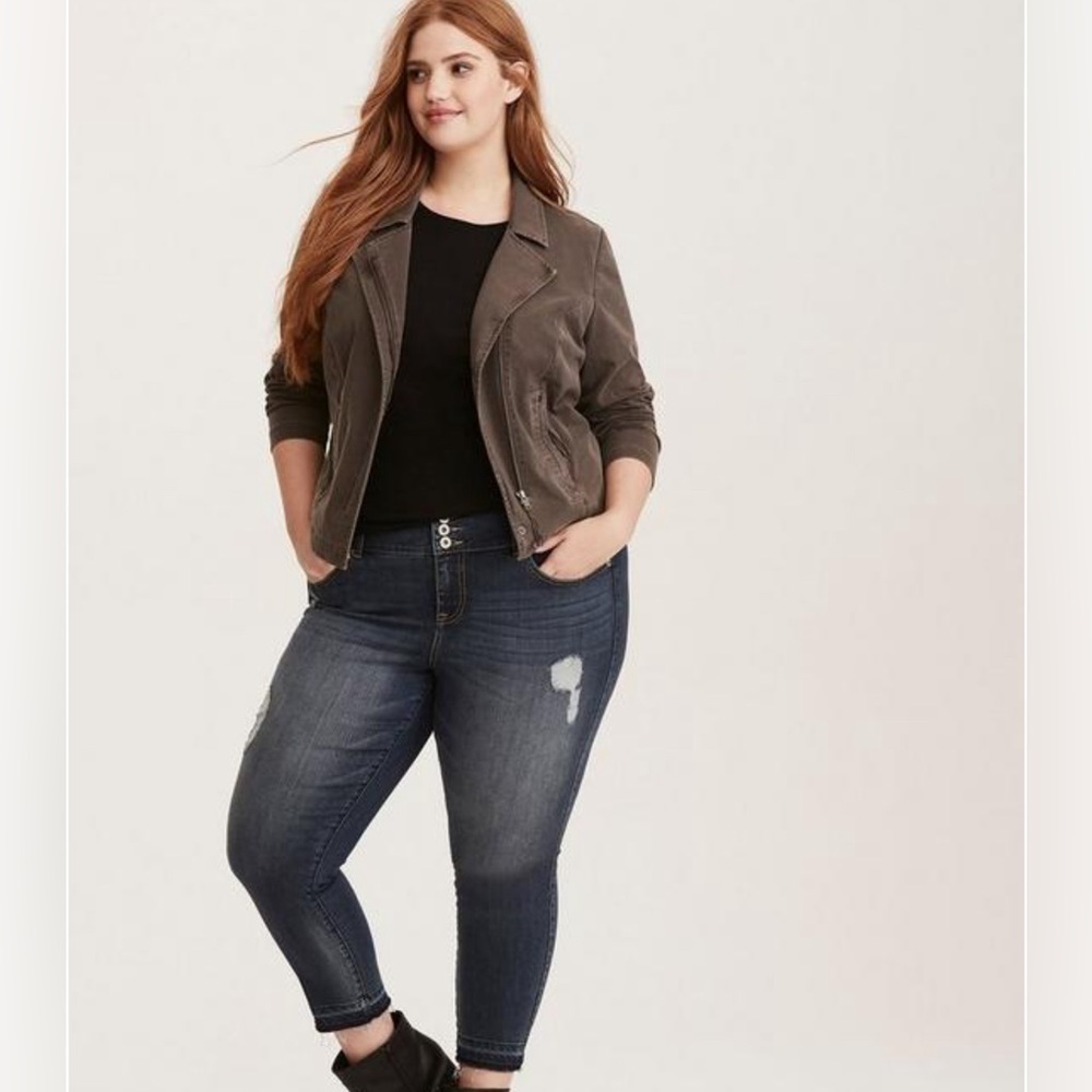 Torrid Washed Jersey Moto Jacket